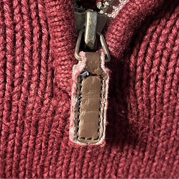 Repaved Burgundy Cropped Sweater Ribbed Knit Long Sleeve Streetwear Y2K Large - Picture 10 of 12